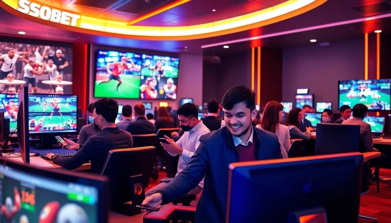 SBOBET.dance online gaming scene showcasing diverse players engaging in betting activities.