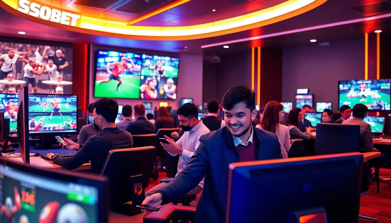 SBOBET.dance online gaming scene showcasing diverse players engaging in betting activities.