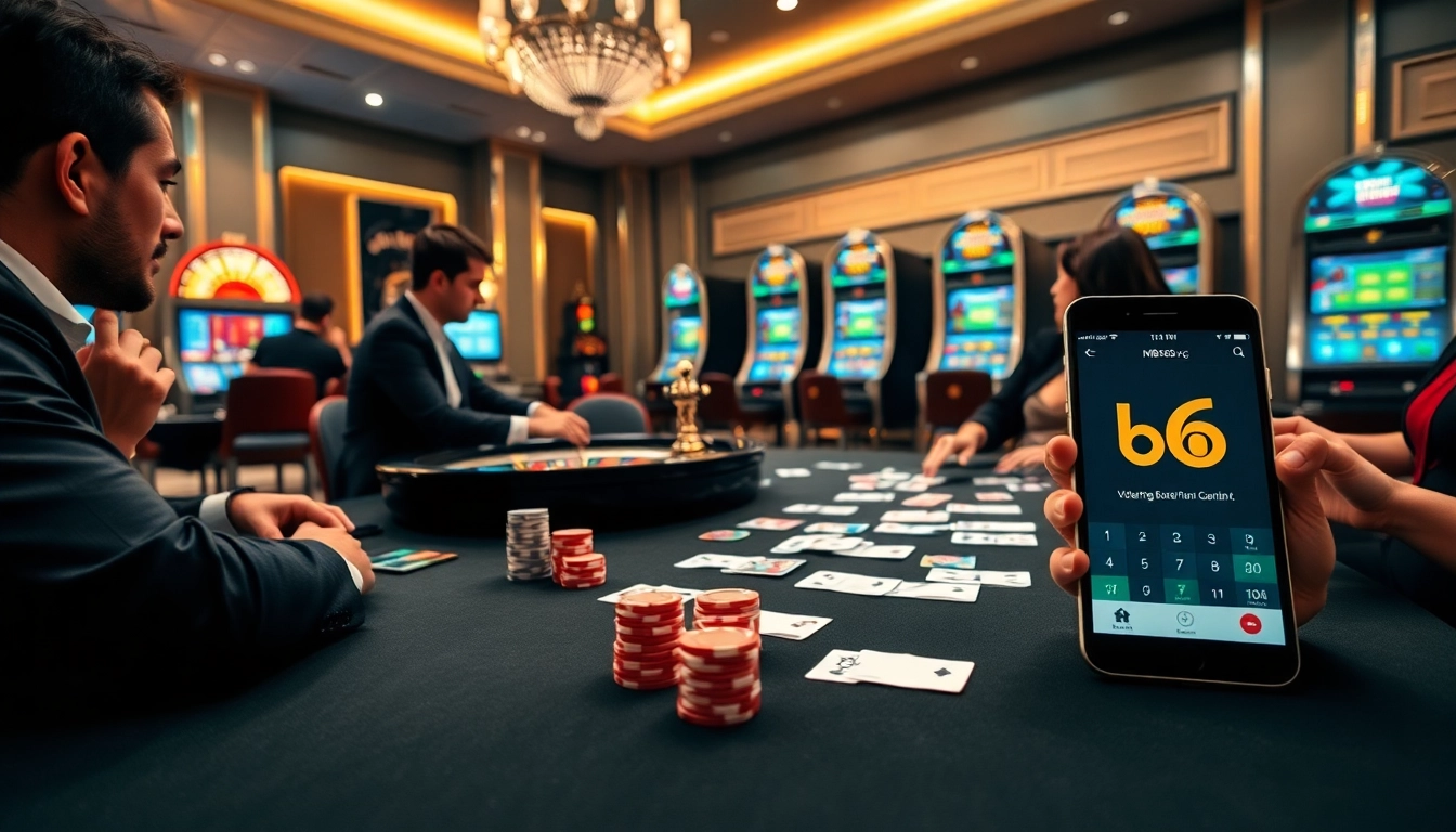 Experience thrilling gaming action at mb66.nyc with luxurious casino visuals featuring poker and roulette.