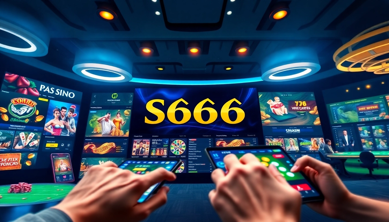 S666.nyc showcases a vibrant online gambling atmosphere with users enjoying various gaming options in a secure, modern setting.