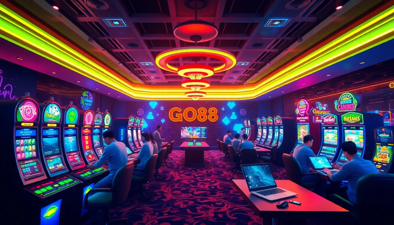 Interactive GO88 online gaming platform display, showcasing vibrant games and user engagement at dittytalk.com.