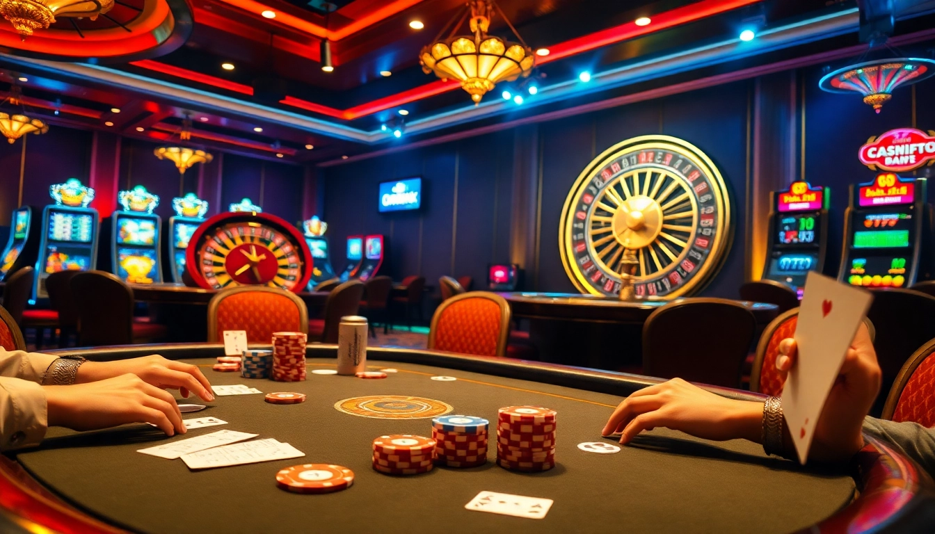 Engage in thrilling gameplay at https://c168.ltd/ with a luxurious casino setting featuring poker, roulette, and slot machines.