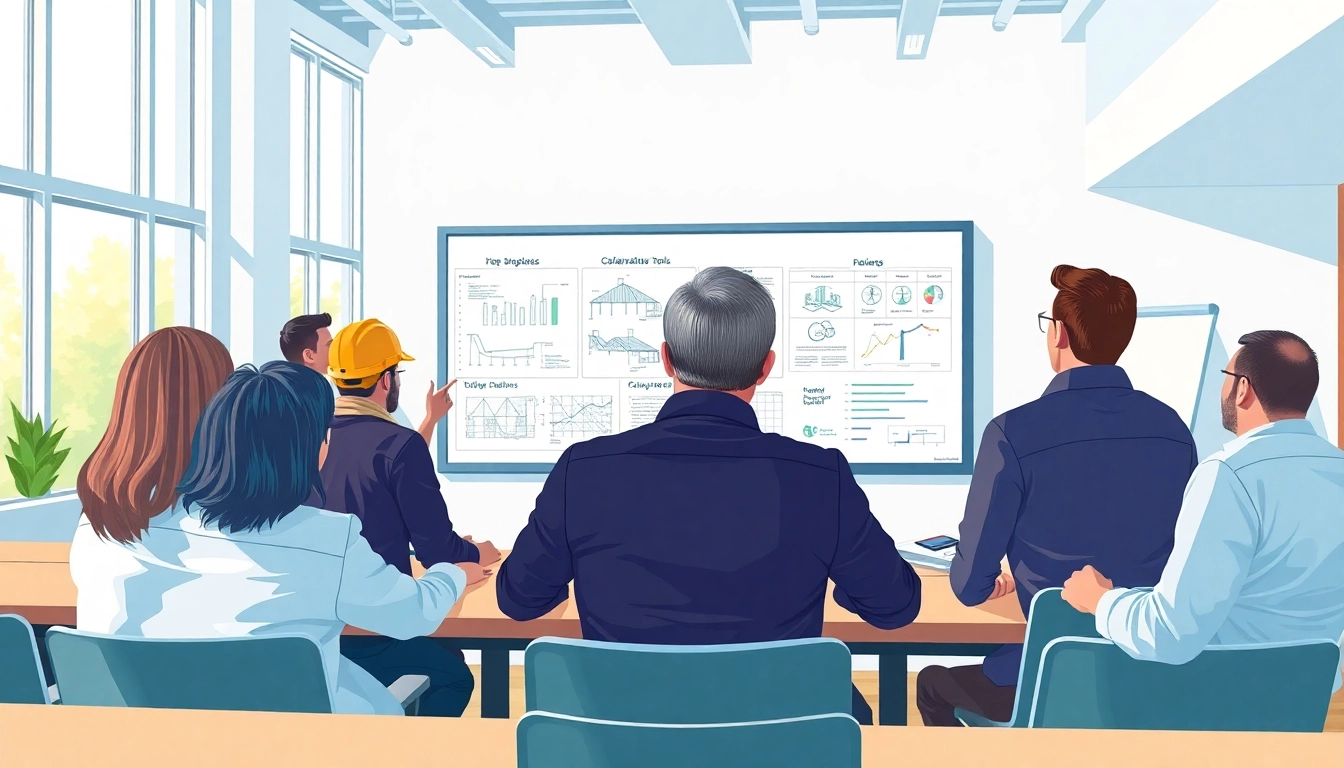 A dynamic construction management training session highlights collaboration and engagement.