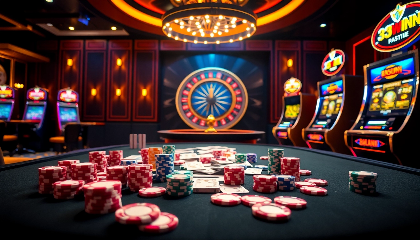 Experience the thrill of high-stakes gaming at 33winn with vibrant casino visuals.