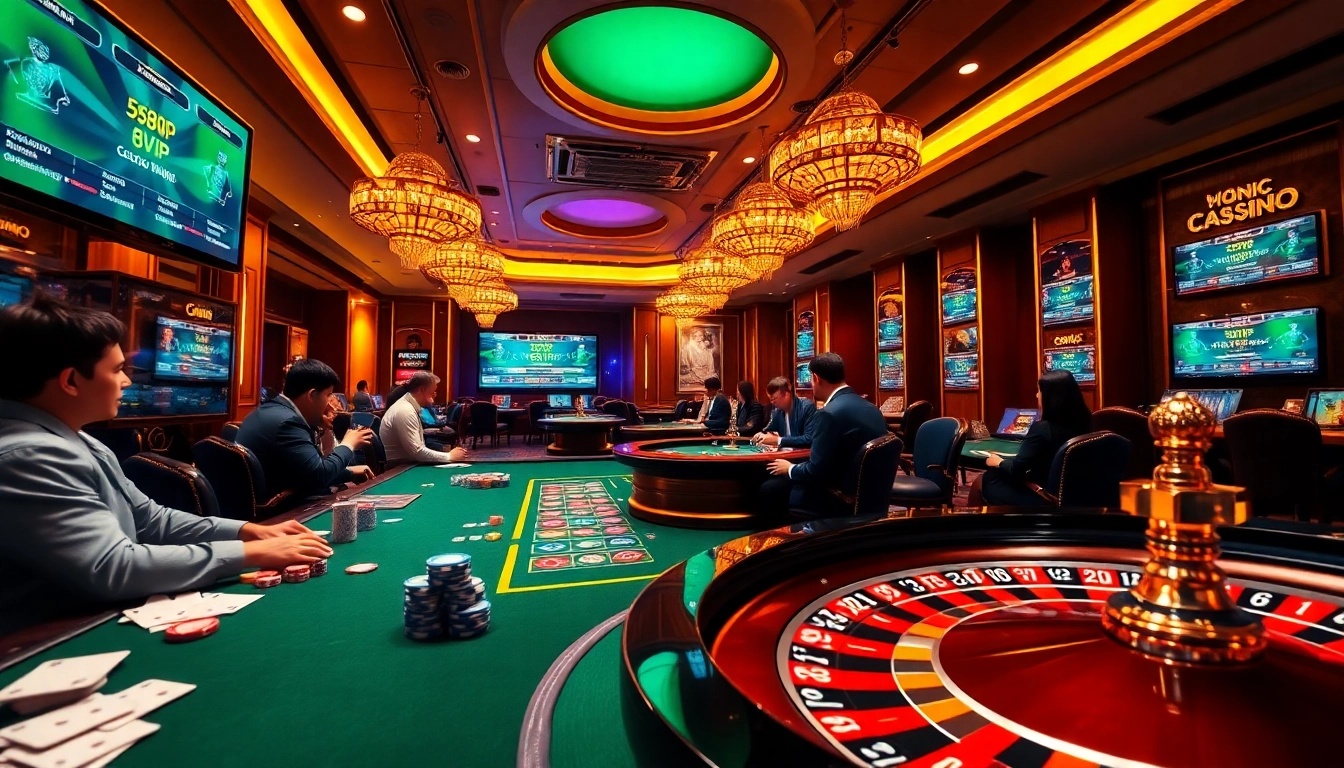 Experience the thrill of gaming at 68VIP with vibrant casino elements and professional ambience.