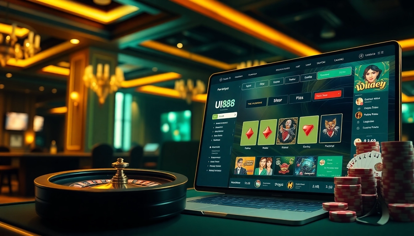 Experience the excitement of online gaming at https://uu88.za.com/ with a sleek virtual casino showcasing roulette and poker games.