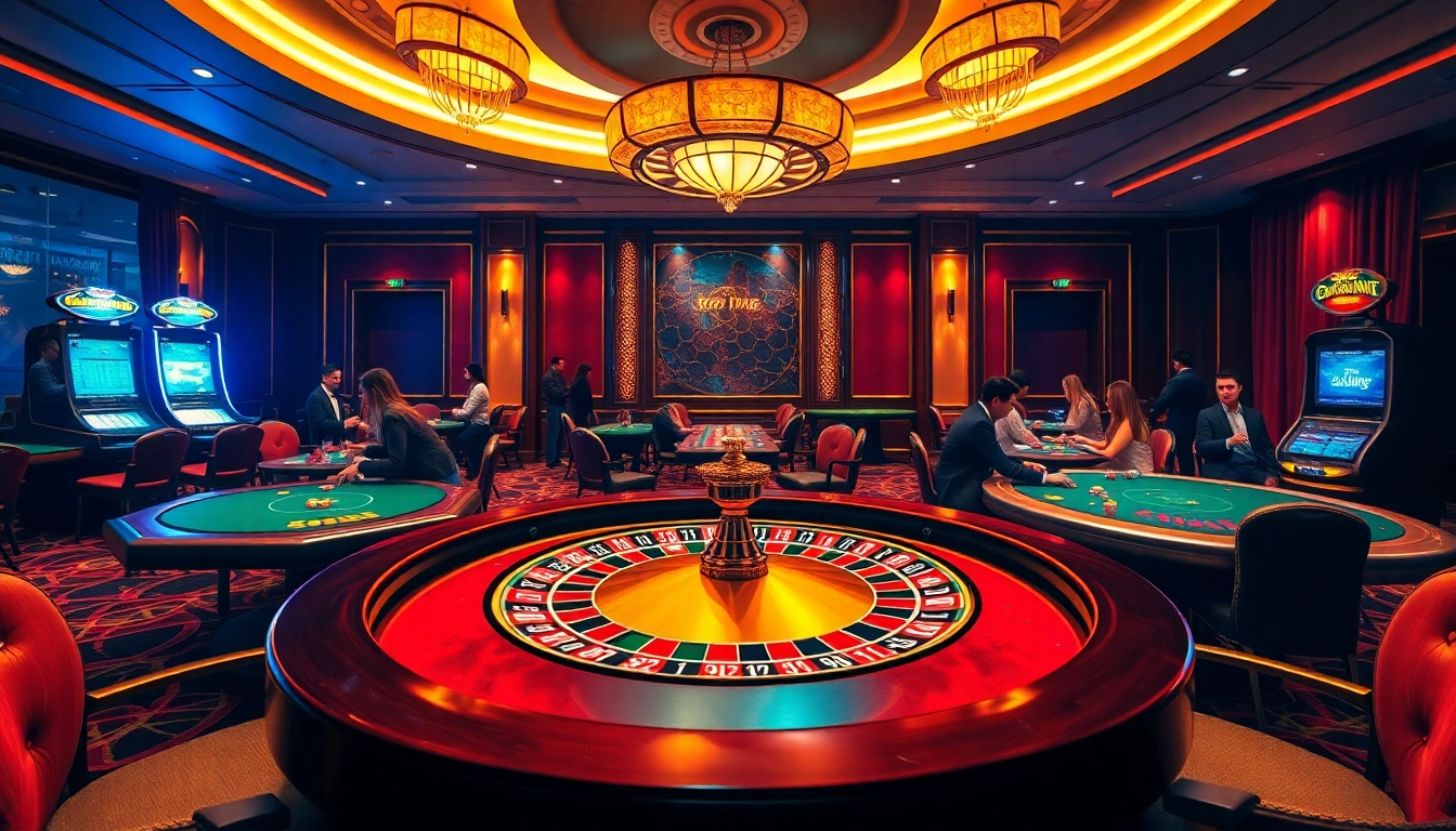 Experience the thrilling games at https://bem88.com with vibrant casino tables and luxury decor.