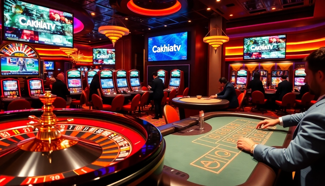 Cakhiatv nâng cao sự hồi hộp của trò chơi cờ bạc với một ván bài poker có tiền cược cao tại một casino sang trọng.